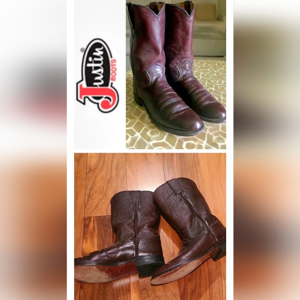 Vintage Justin Leather Cowboy Boots Size 6.5